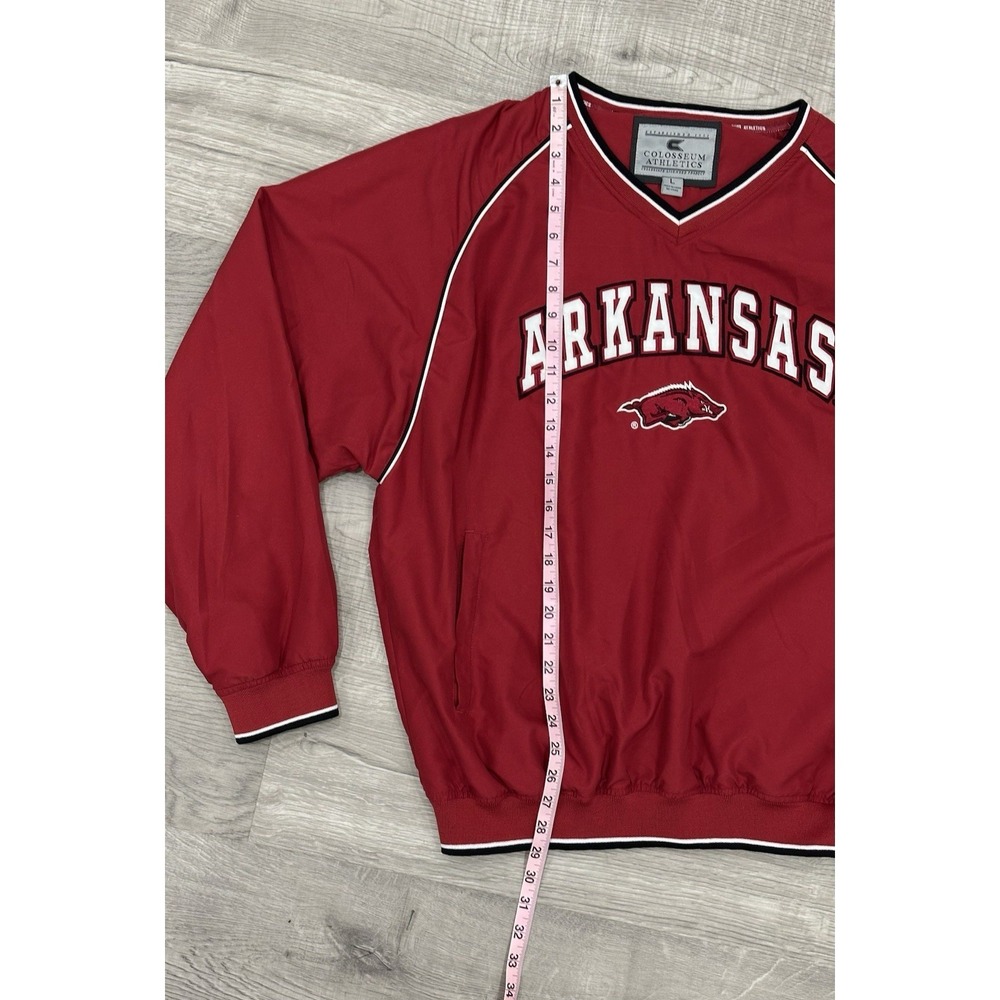 Arkansas Razorbacks Red Pullover Windbreaker Large Colosseum Athletics NCAA - Picture 4 of 8